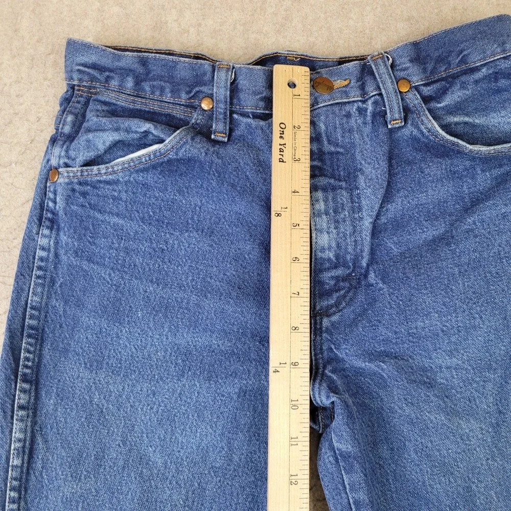 Wrangler Jeans Mens 30x32 Blue Cowboy Cut Slim Straight Denim Dark Wash 936PWD